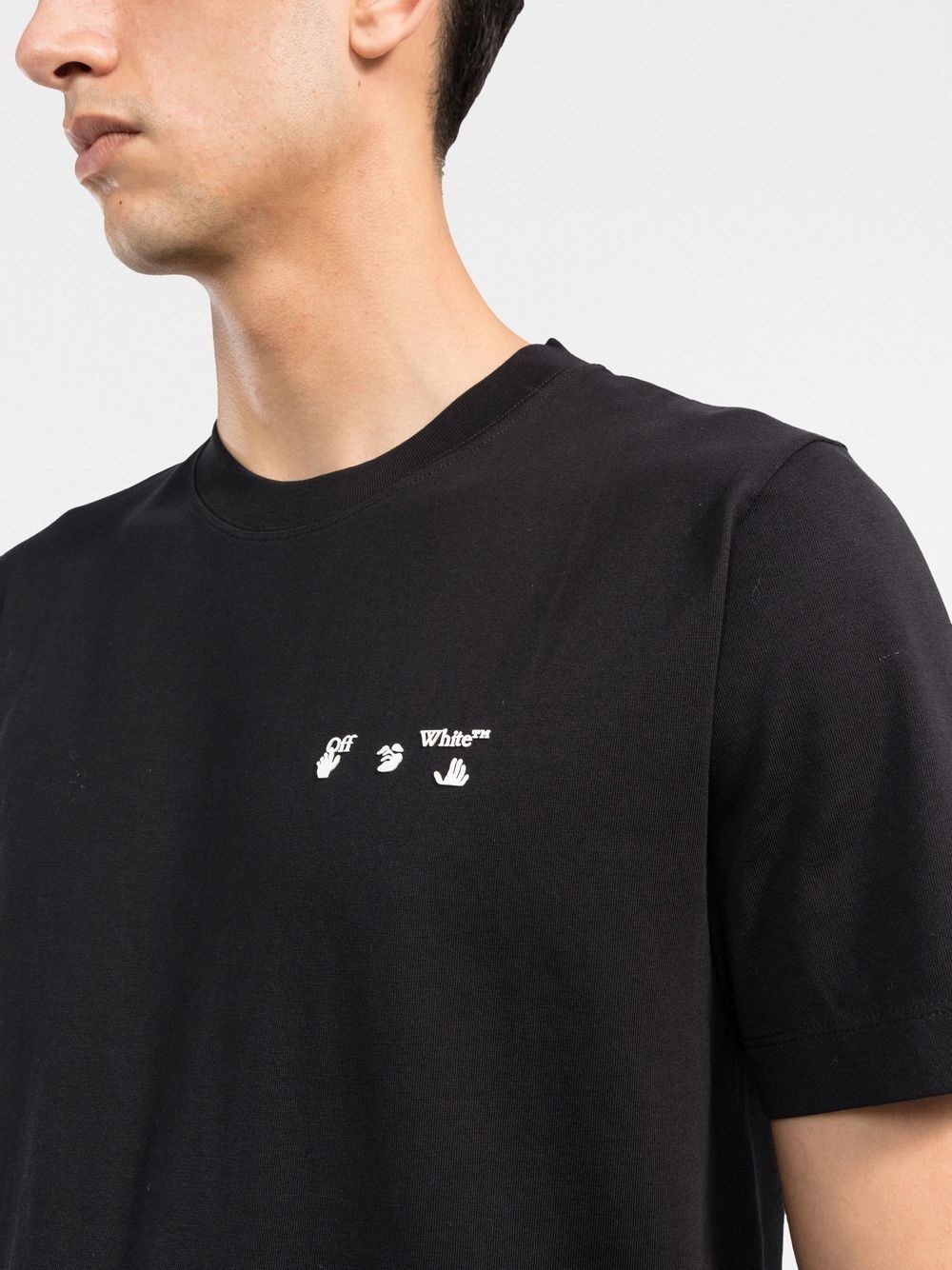 Ow logo-print slim-cut T-shirt - 5