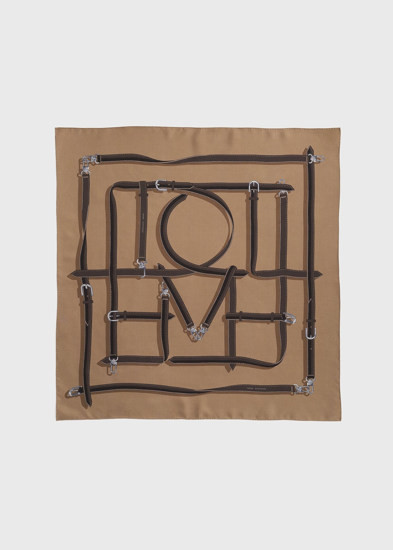 Clasp belt silk scarf biscuit 6