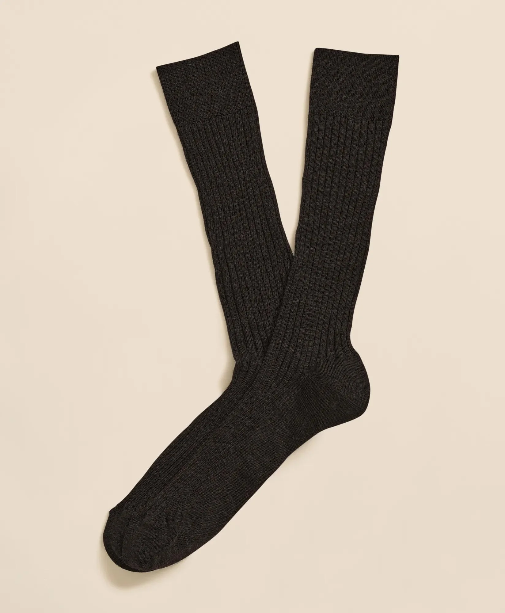 Merino Wool Blend Ribbed Socks - 1