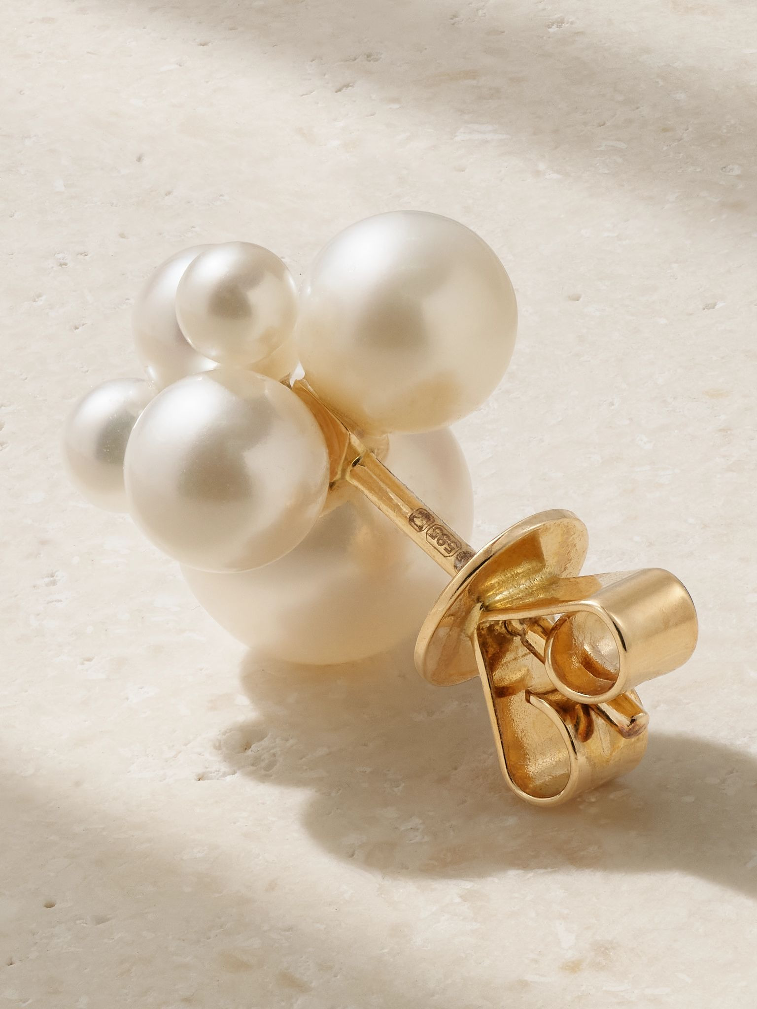 Bisou Perle 14-karat gold pearl single earring Gold - 3