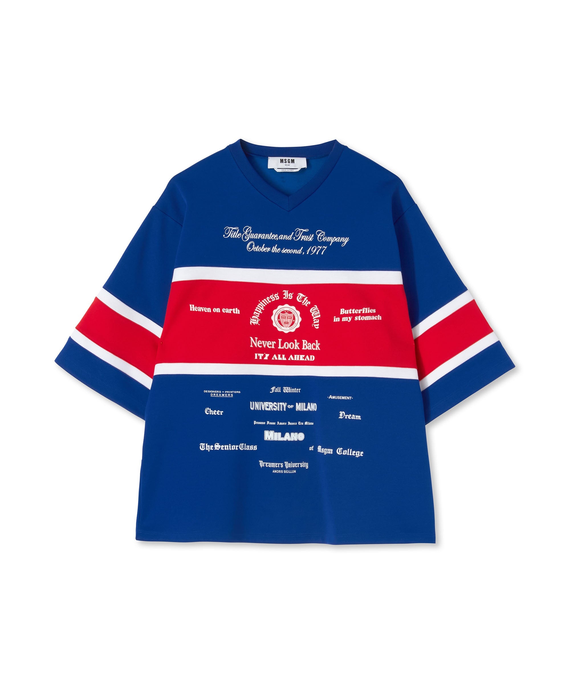 T-shirt with "Msgm Lithography and 77" writing - 1