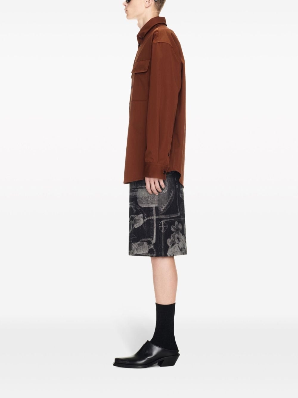 Ow Emb Cotgab Milit shirt - 3