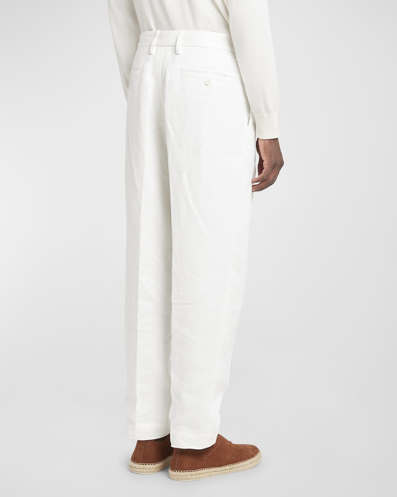 ZEGNA Men's Oasi Linen Pleated Pants outlook
