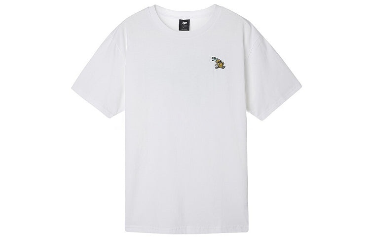 New Balance Back Alphabet Printing Short Sleeve Couple Style White AMT01549-WT - 2