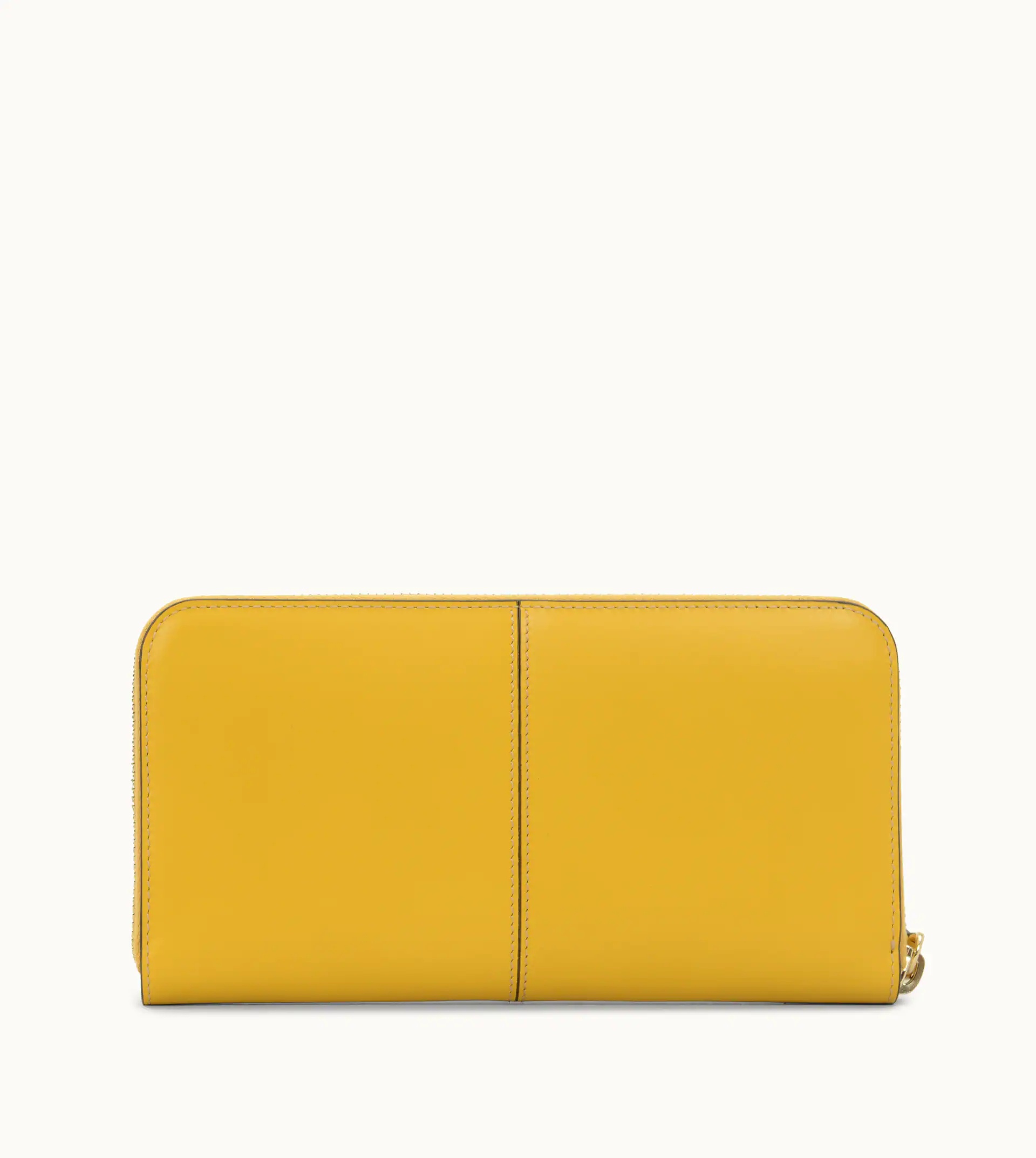 PURSE IN LEATHER - YELLOW - 4