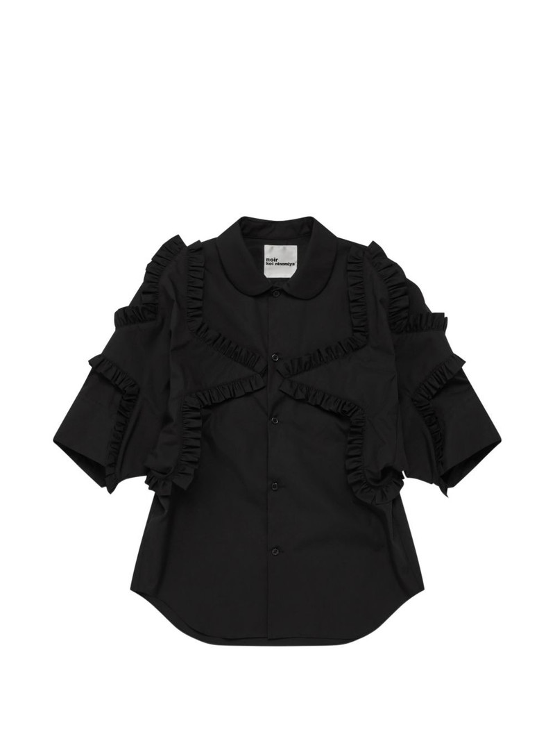 ruffled-trim short-sleeve shirt 1