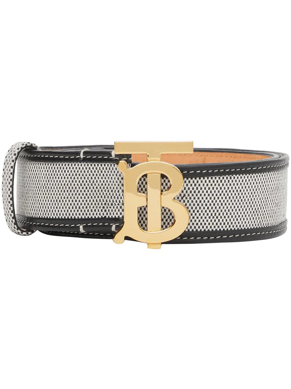 Monogram Motif bi-material belt - 1