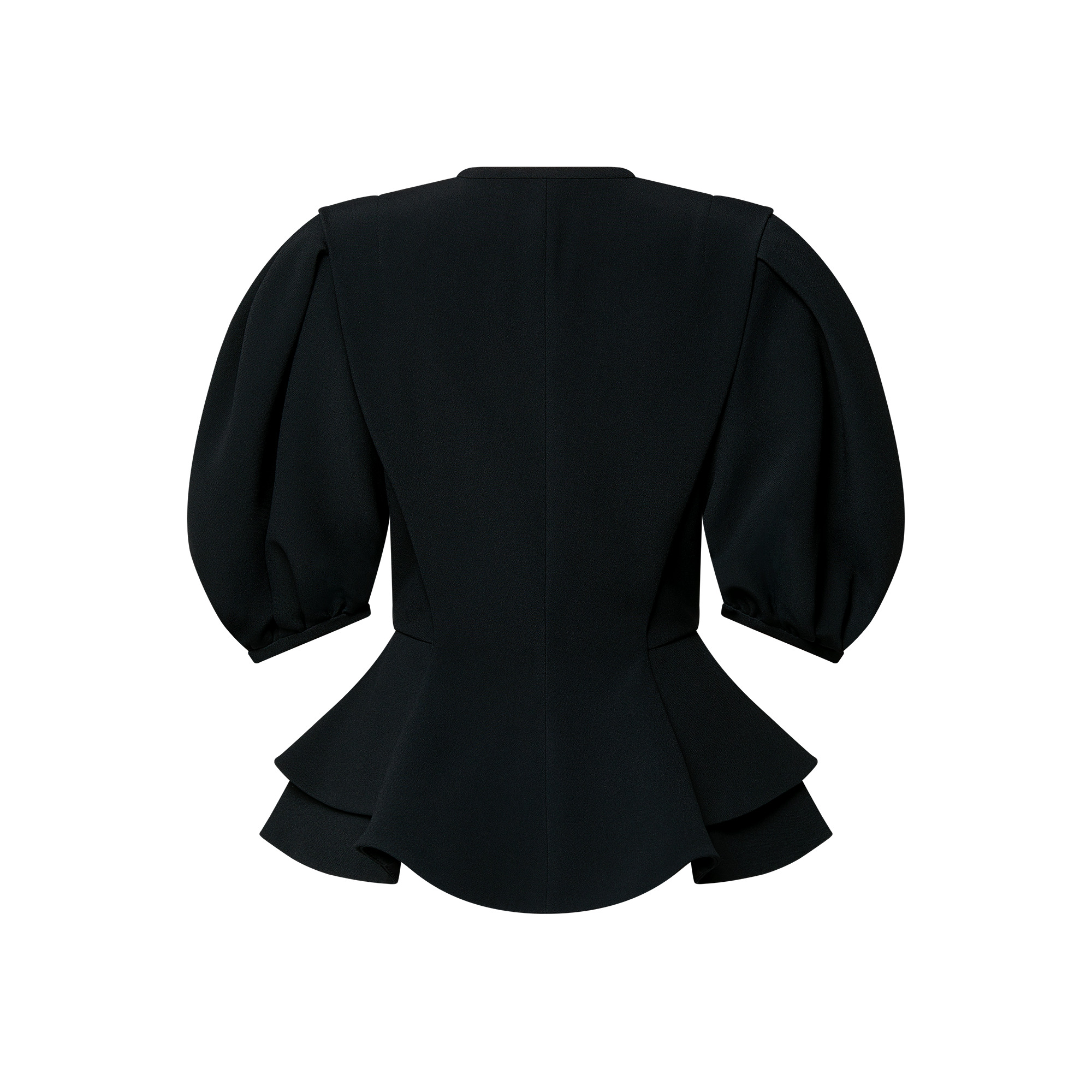 Puff-Sleeve Peplum Jacket - 3