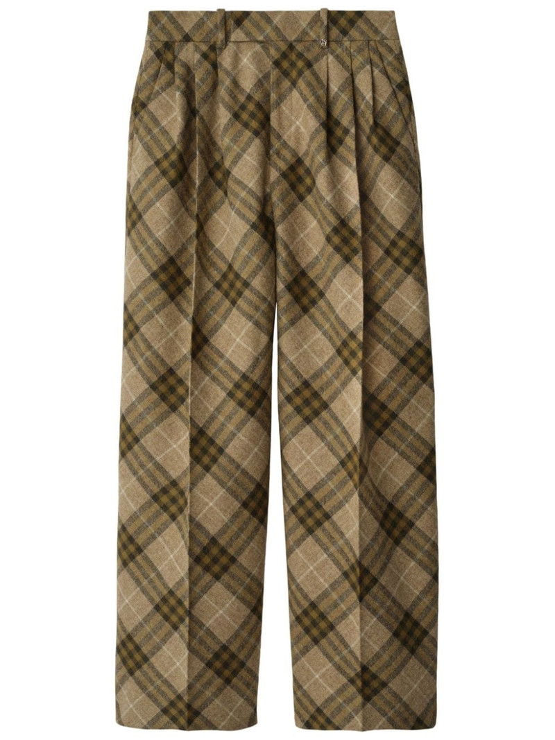 pleated checkered tailored trousers 1