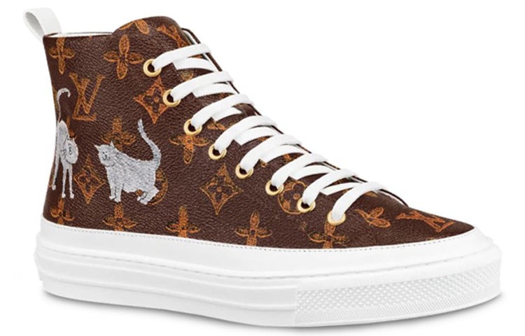 (WMNS) LOUIS VUITTON LV Stellar High-Top Sneakers Brown 1A52OF - 2