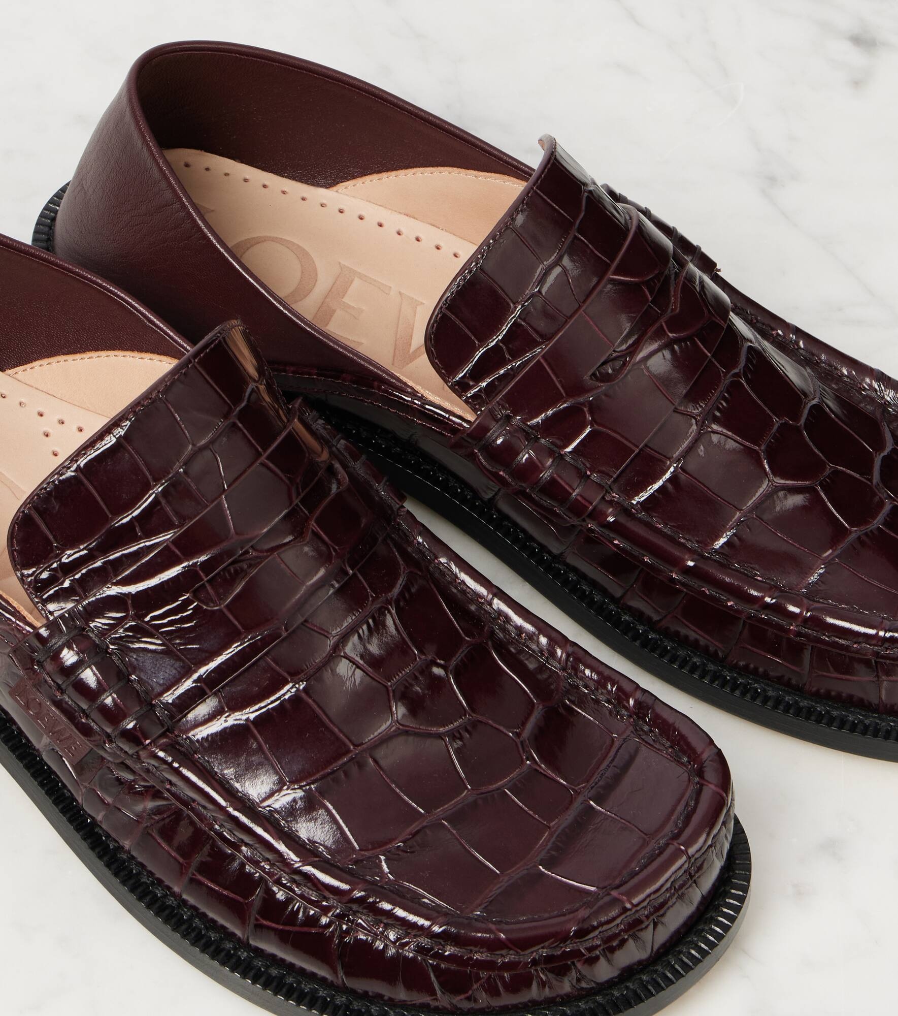 Campo croc-effect leather loafers - 5