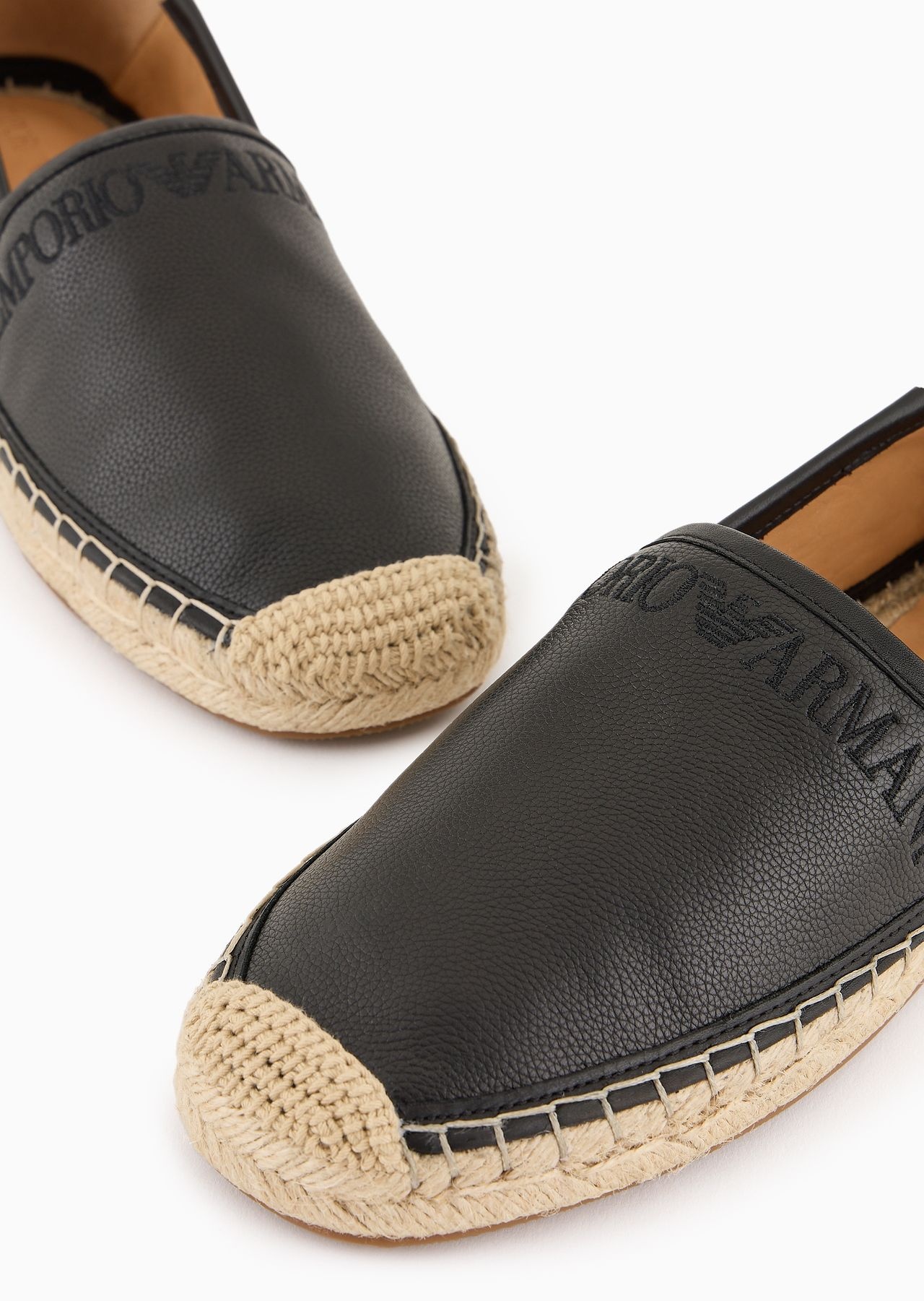 Logo-embroidered leather espadrilles - 5