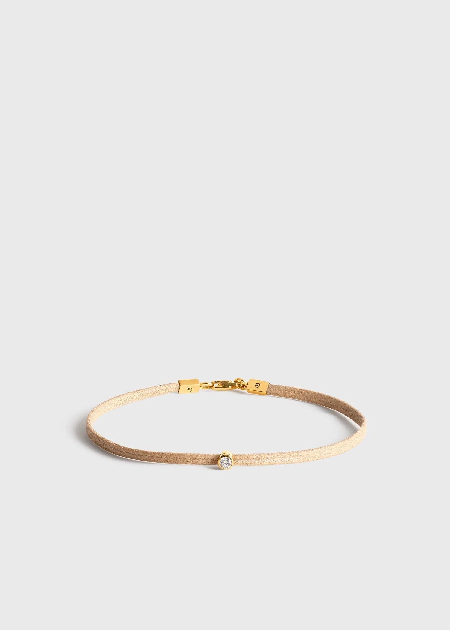 Mini diamond bracelet beige/gold - 1