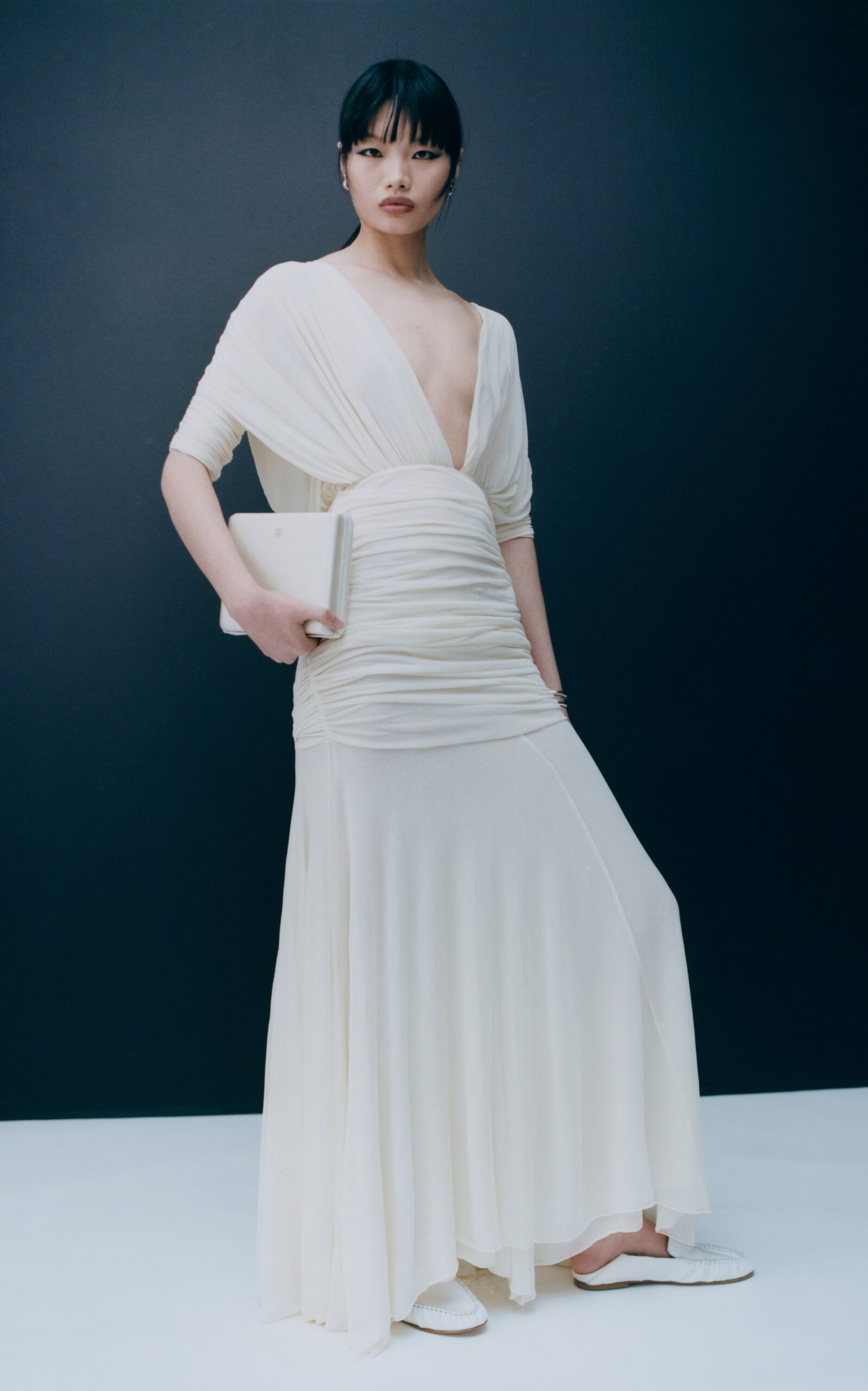 Devi Gathered Jersey Gown yellow - 2