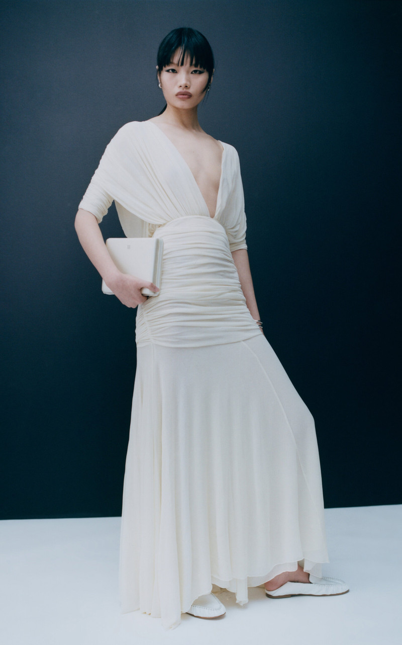 TOVE Devi Gathered Jersey Gown yellow outlook
