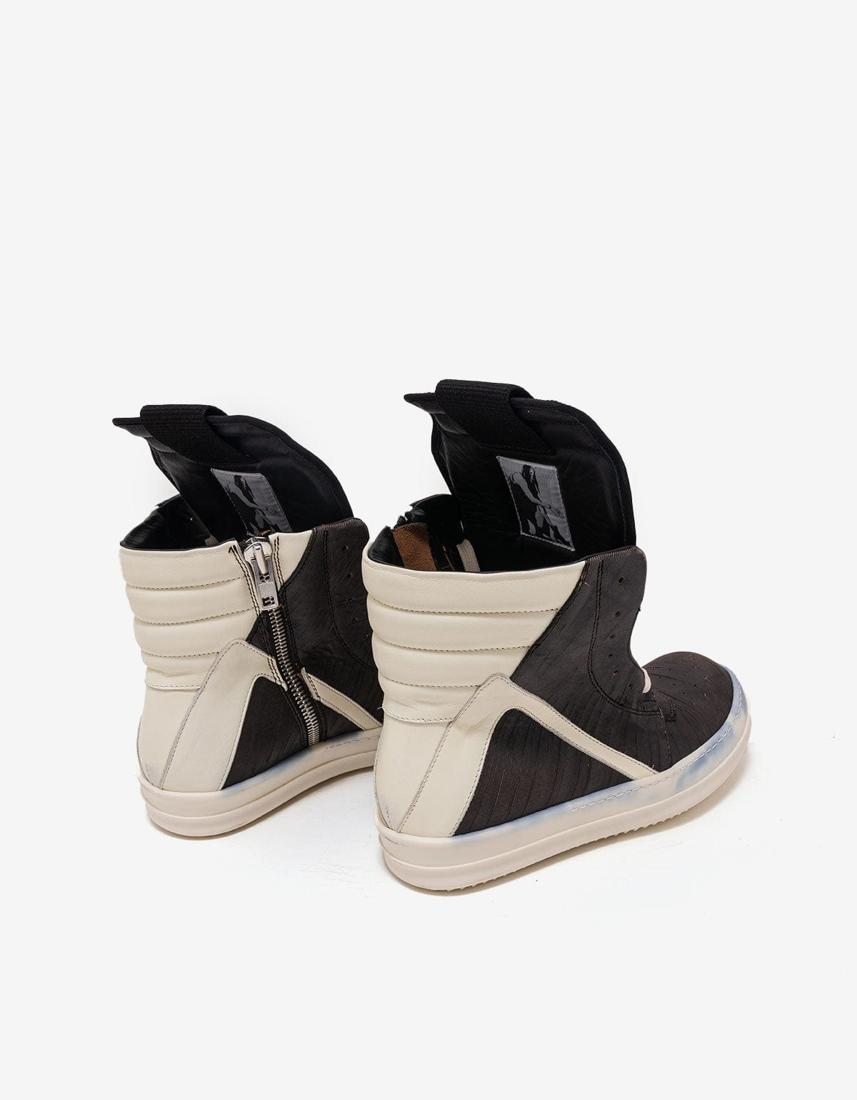 Rick Owens Geobasket Laser-Cut Leather High Top Trainers - AW15 - 9