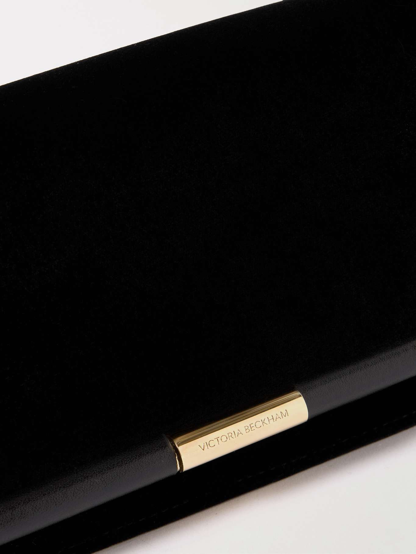 Velvet and leather clutch Black - 4