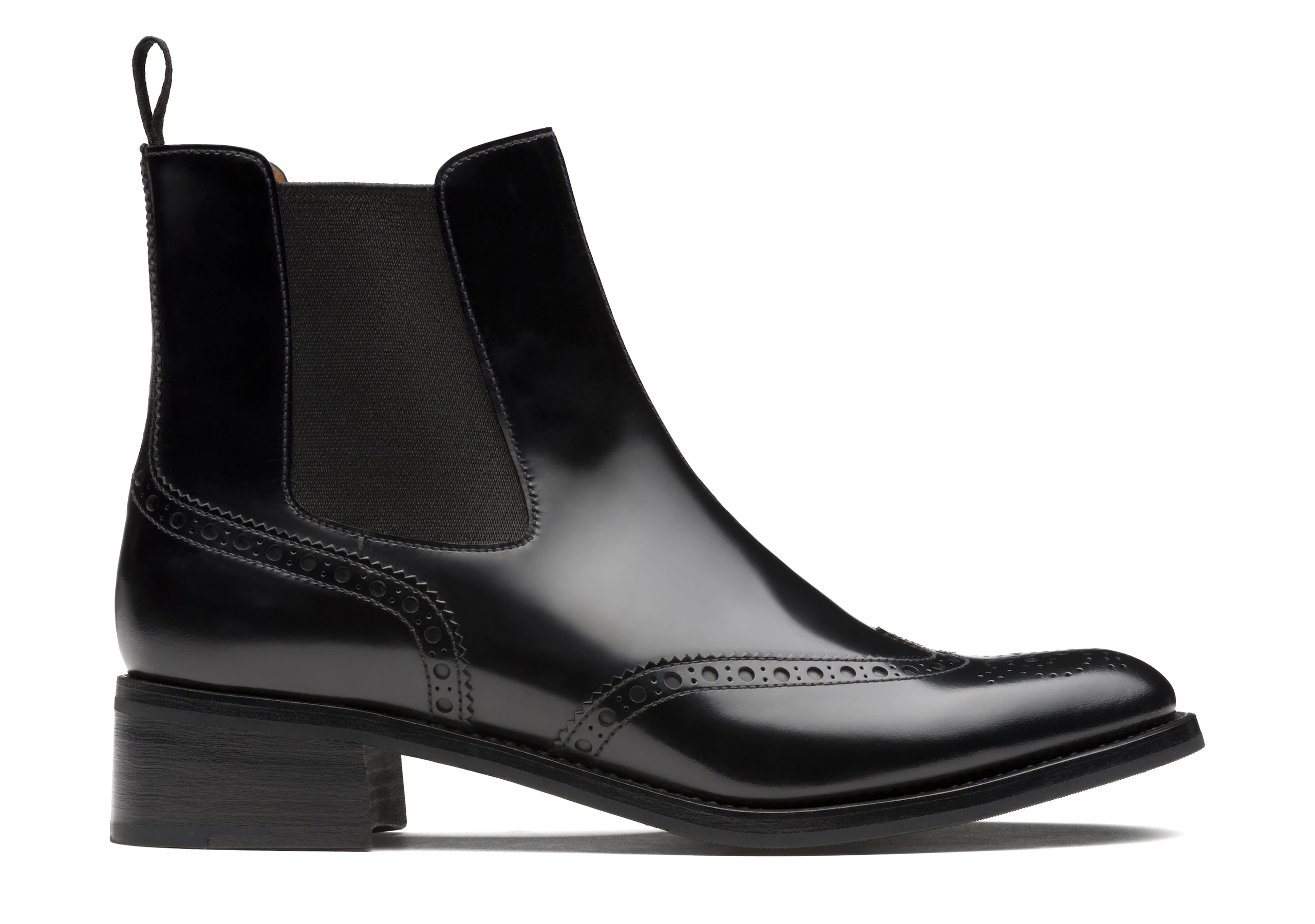 Church's Estella r Polished Fumè Chelsea Boot Brogue Black