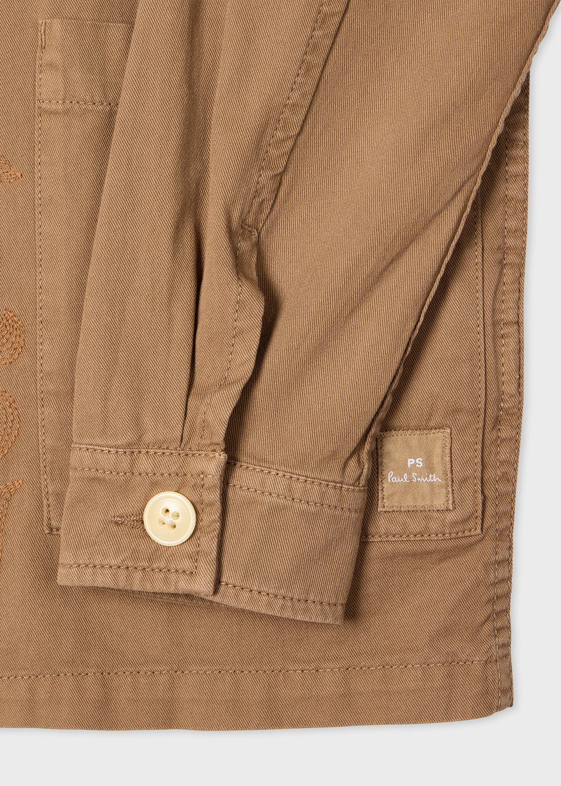 Paul Smith Tan Embroidered-Floral Cotton Work Jacket outlook