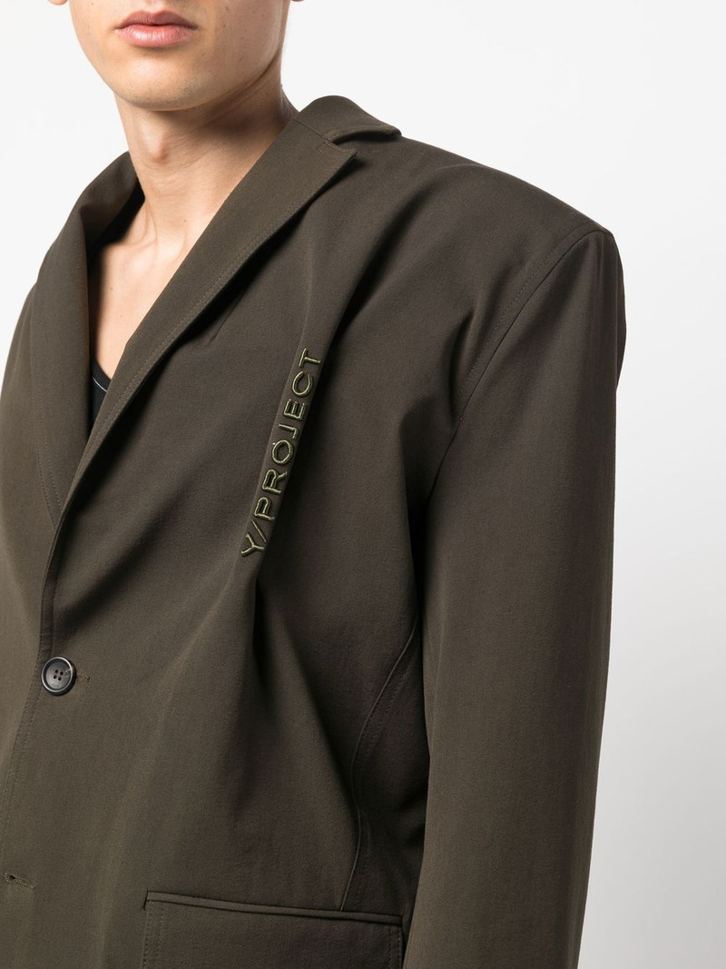 logo-embroidered blazer 6