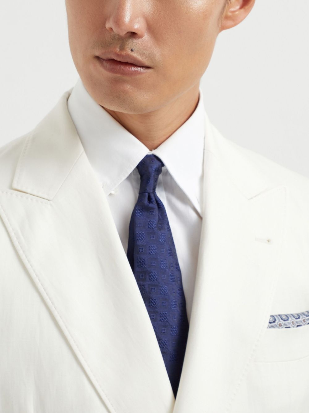 geometric-embroidery silk tie - 3