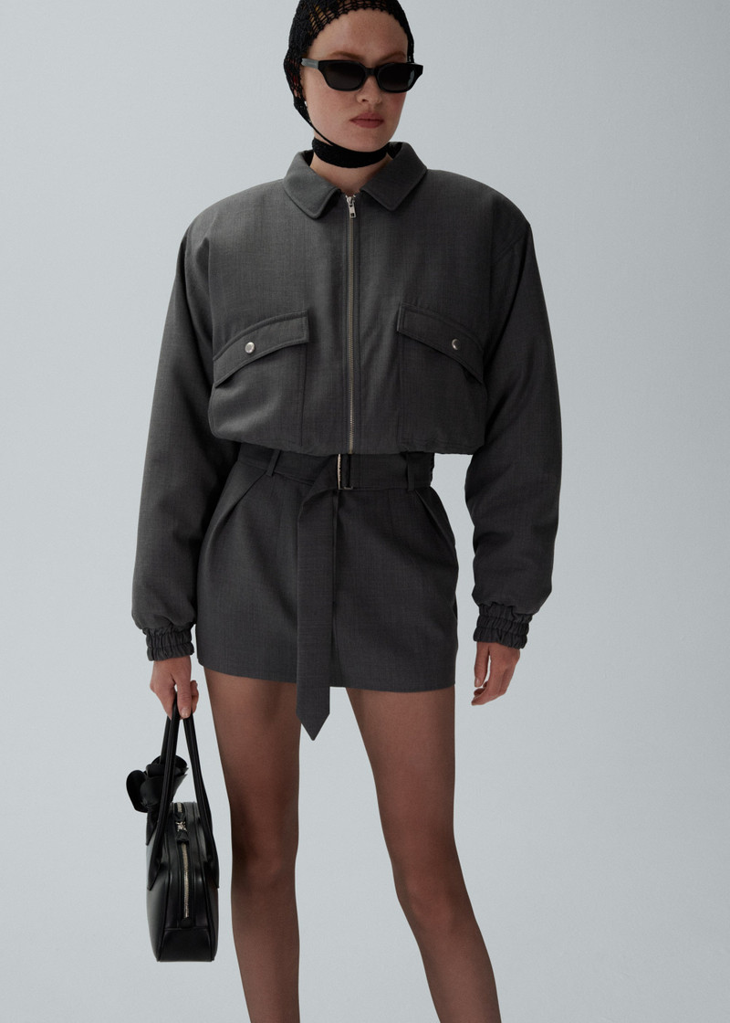 MAGDA BUTRYM Cropped oversized zip jacket in grey outlook