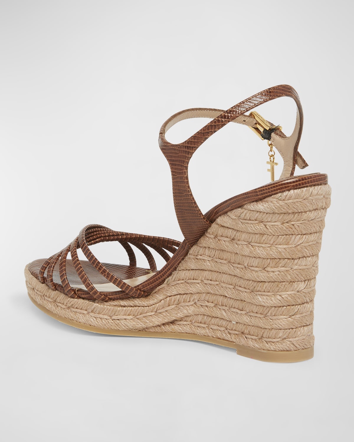 Cabana Lizard-Embossed Wedge Espadrilles - 4