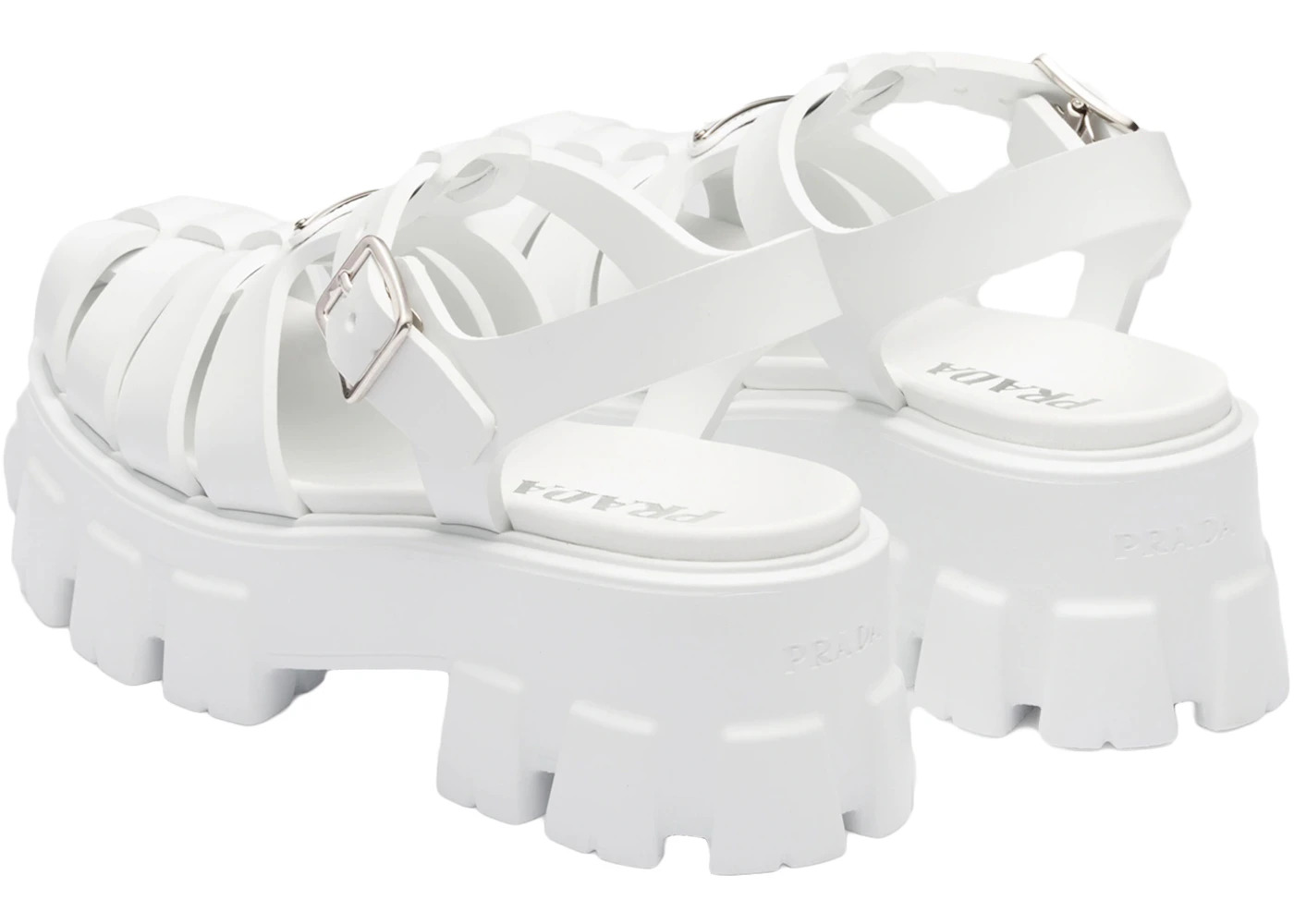 Prada Monolith Foam Rubber 55mm Sandals White - 3