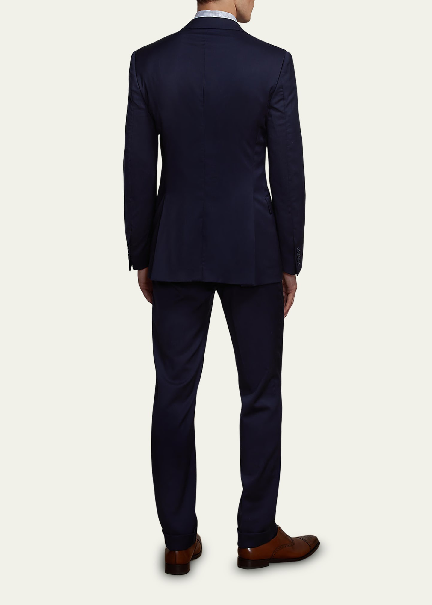 Men's Solid Wool Serge Suit - 3