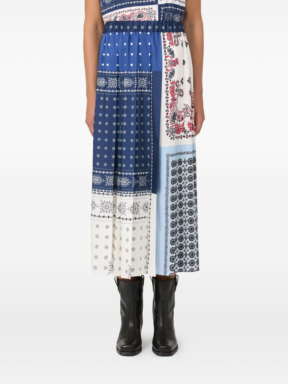 Luna printed pleated midi skirt - 3