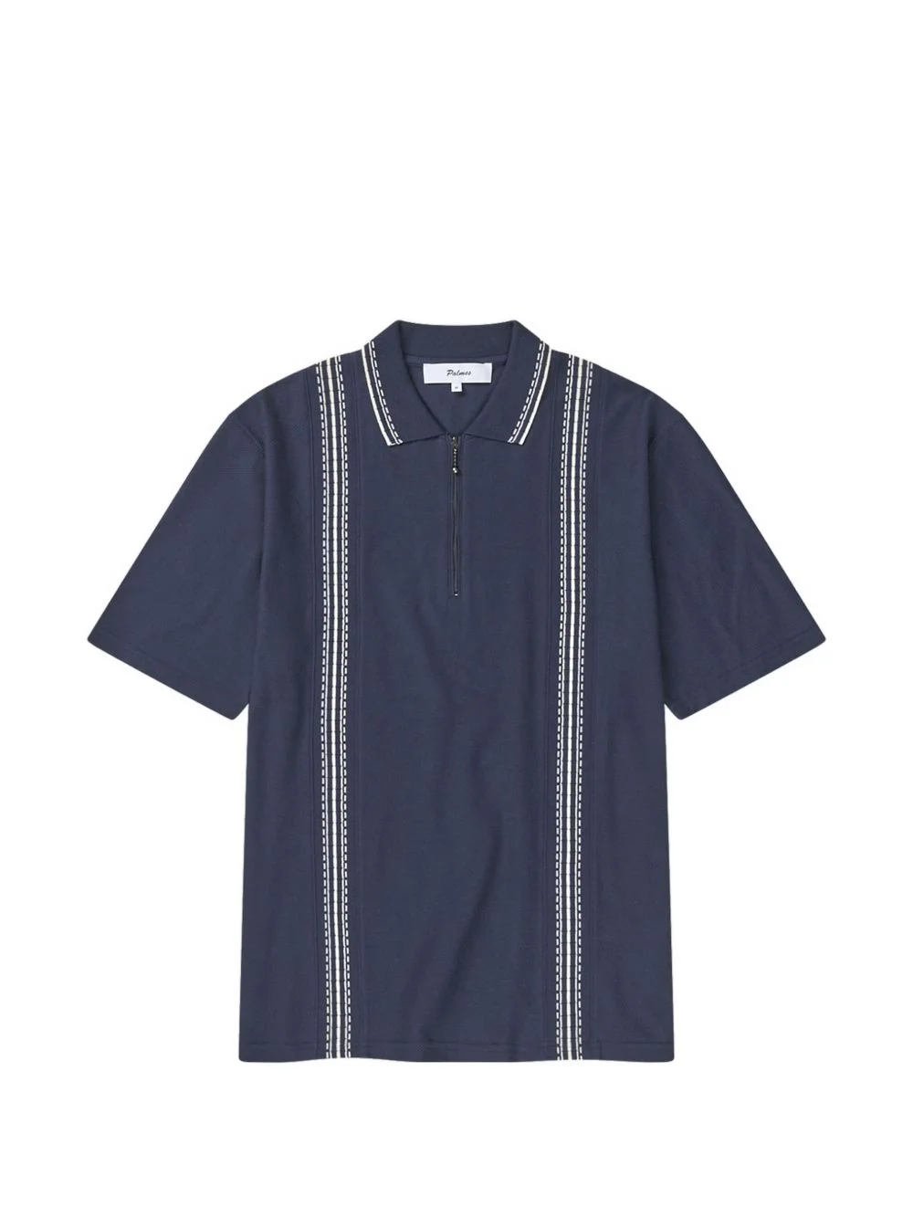 Panel zip-up polo shirt - 1