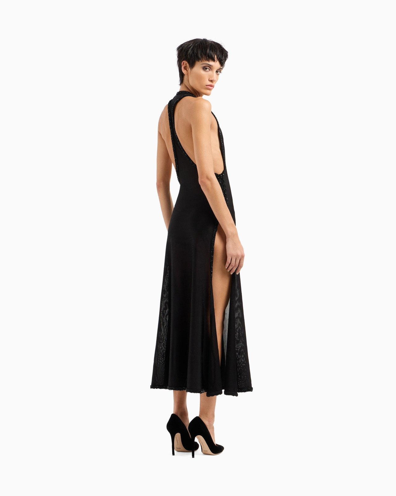 Long viscose dress with embroidery - 3