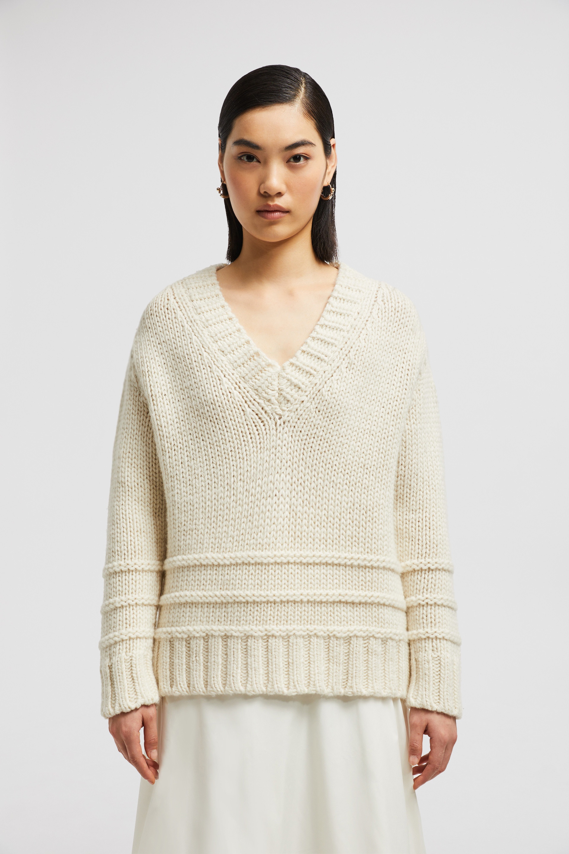 Wool V-Neck Sweater - 3