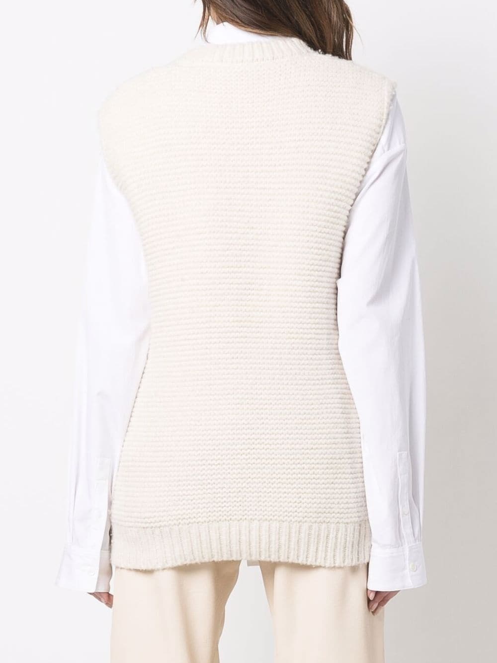 crew-neck knitted vest - 4