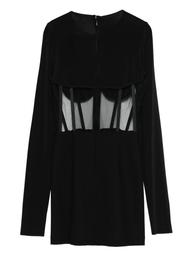 NENSI DOJAKA mesh-panel mini dress outlook