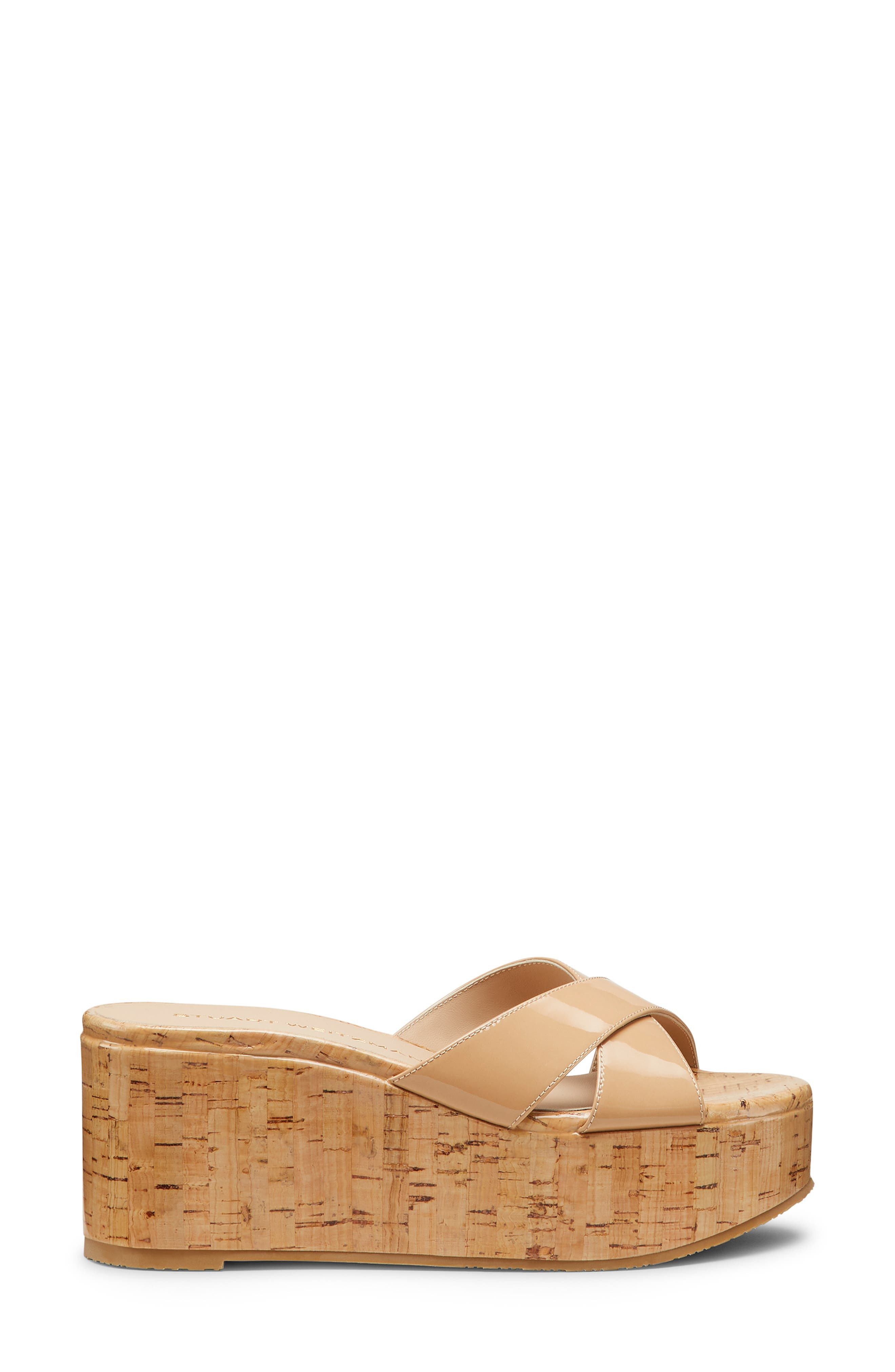 Stuart Weitzman Dayna Platform Wedge Sandal in Adobe at Nordstrom - 3