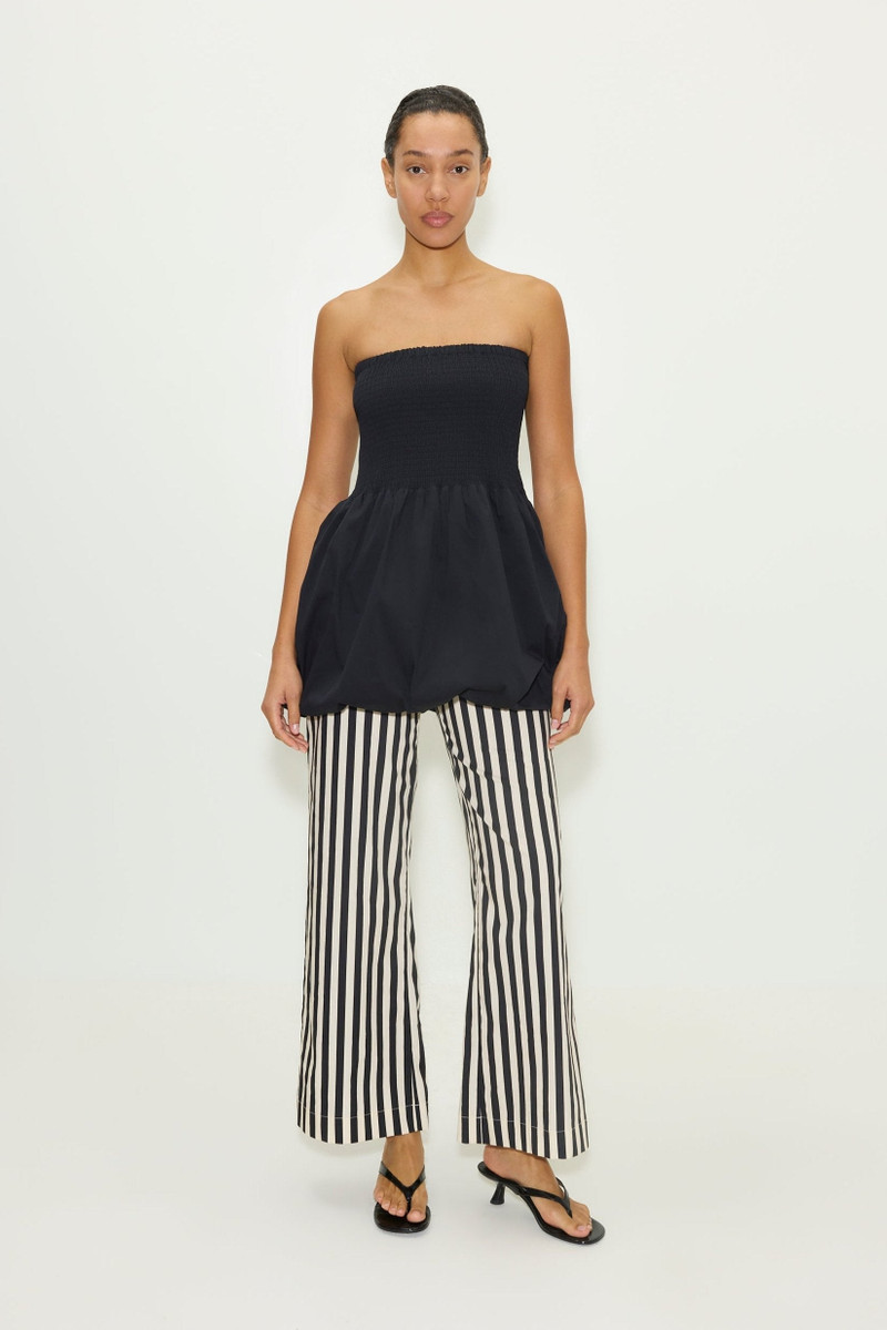 SIMONMILLER Via Smocked Mini Dress in Black outlook