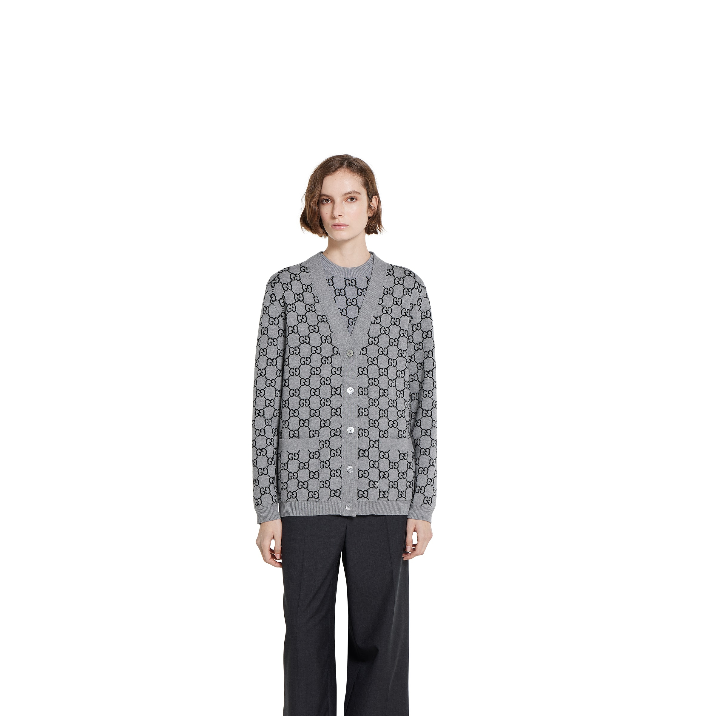 Reversible GG wool jacquard cardigan - 3