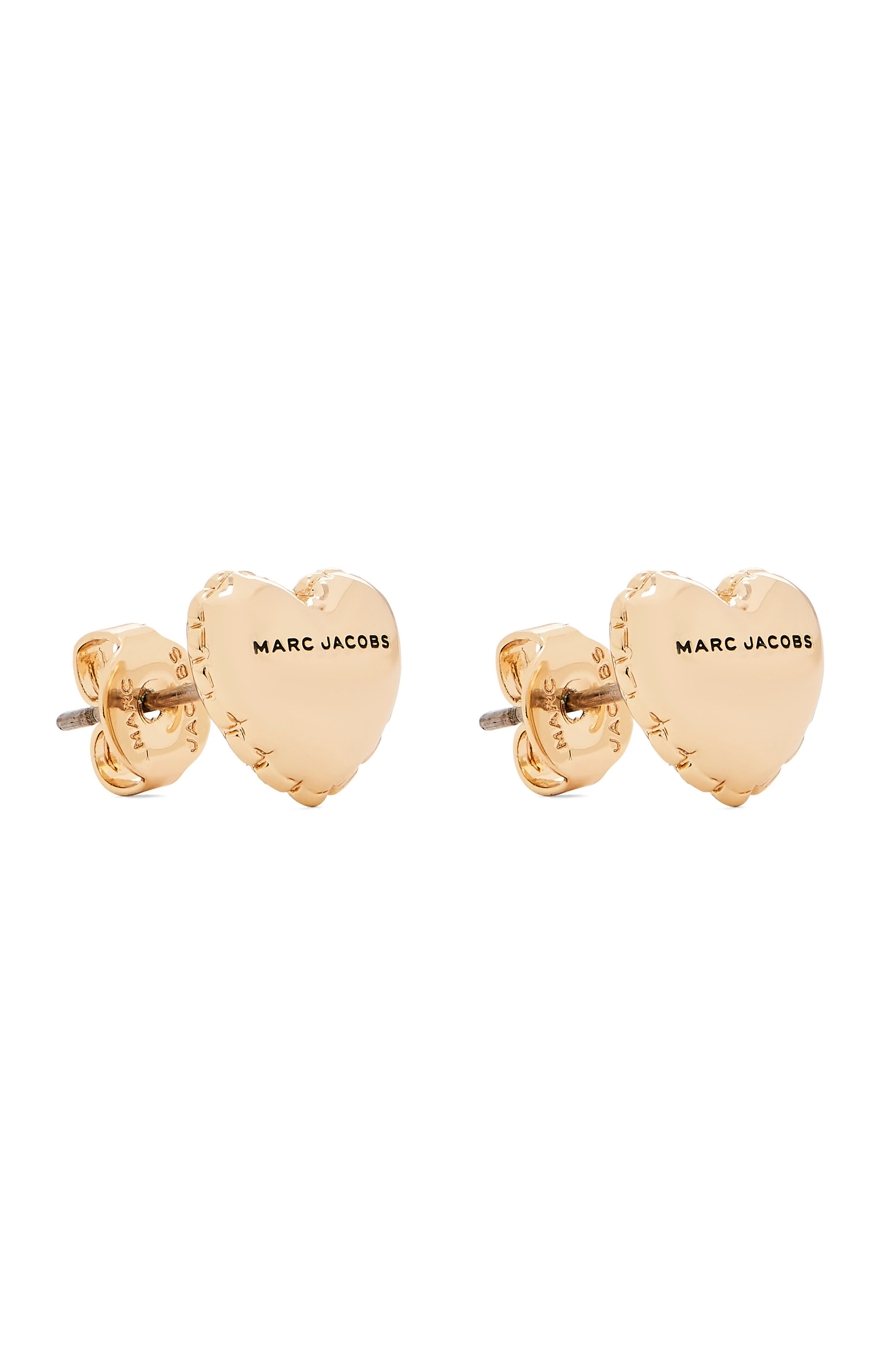 Marc Jacobs Micro Heart Balloon Stud Earrings in Light Antique Gold at Nordstrom - 3