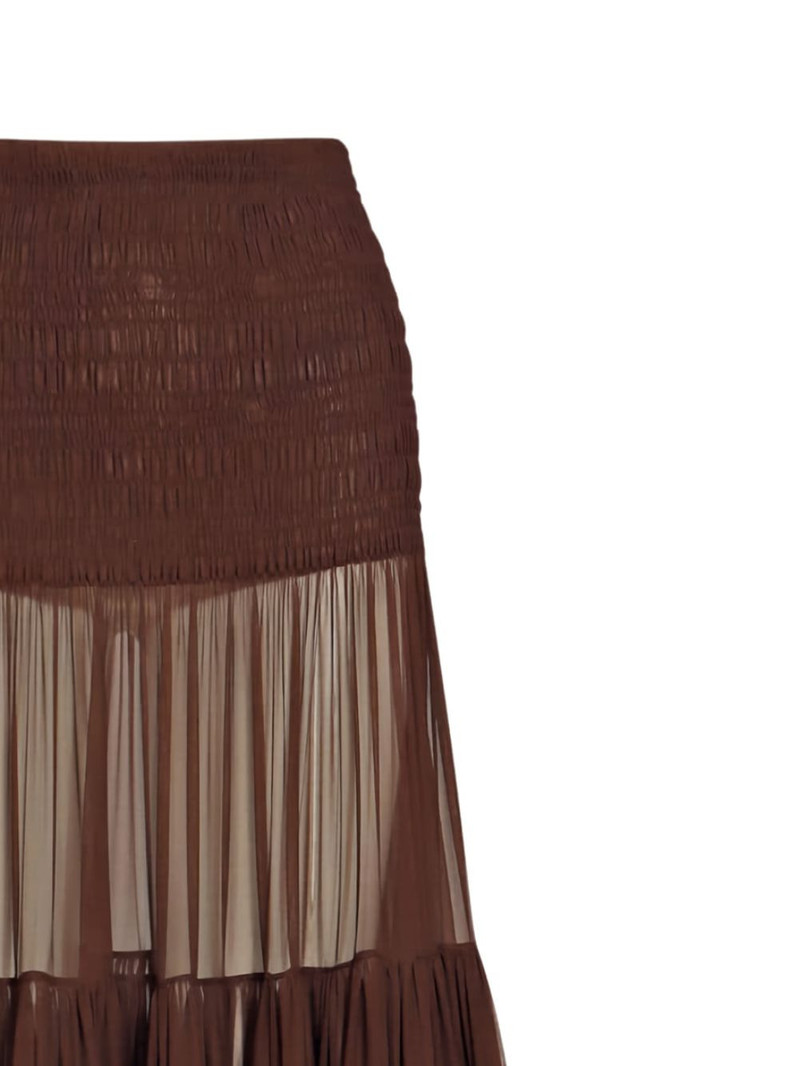 SAINT LAURENT shirred tiered maxi skirt outlook