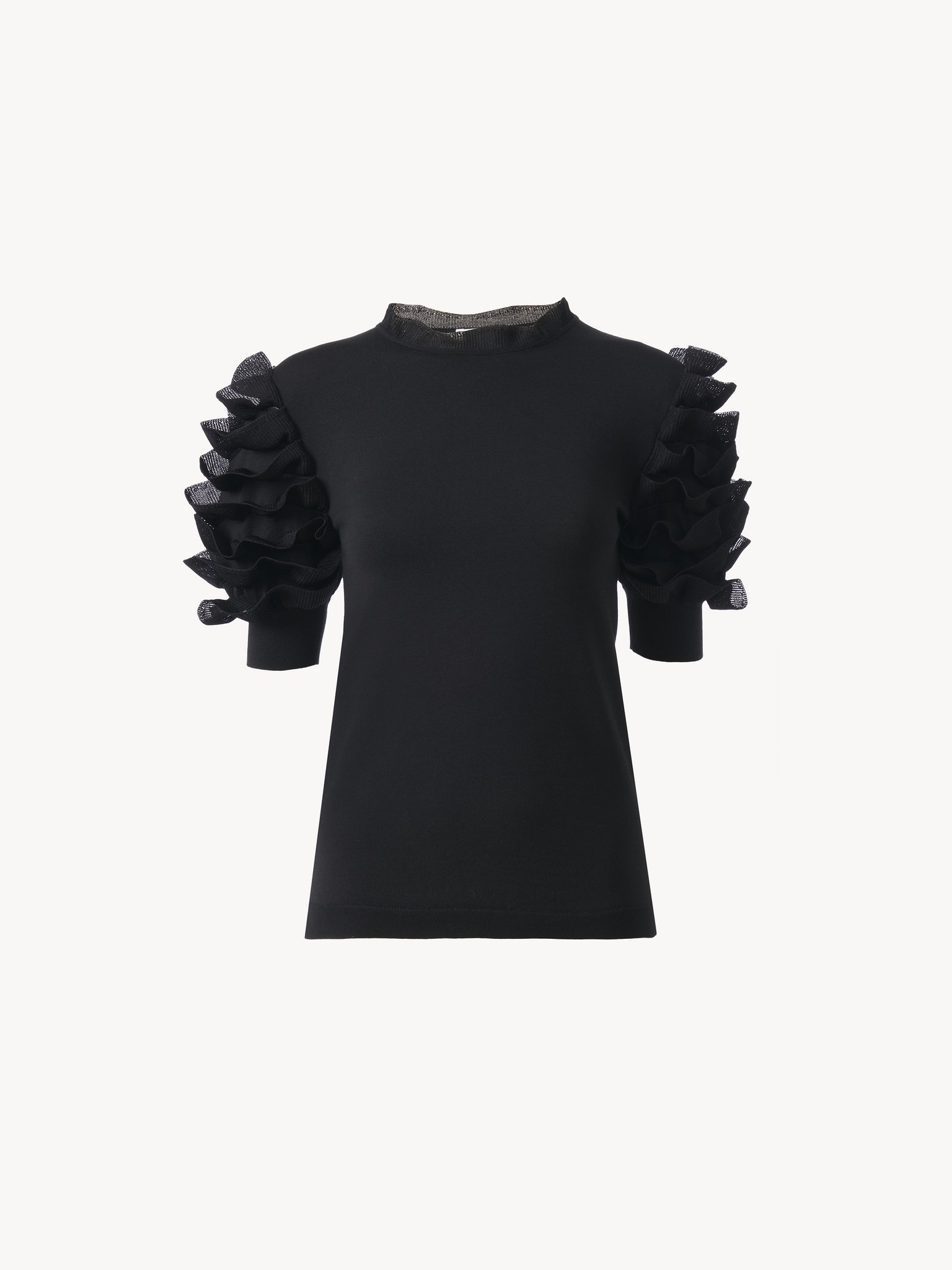 SHORT-SLEEVE RUFFLED TOP - 2