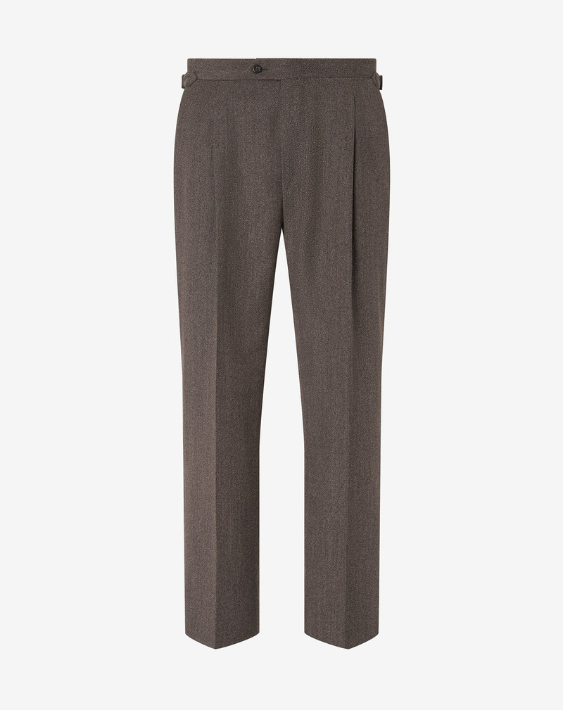 Brown wool and cotton trousers 1
