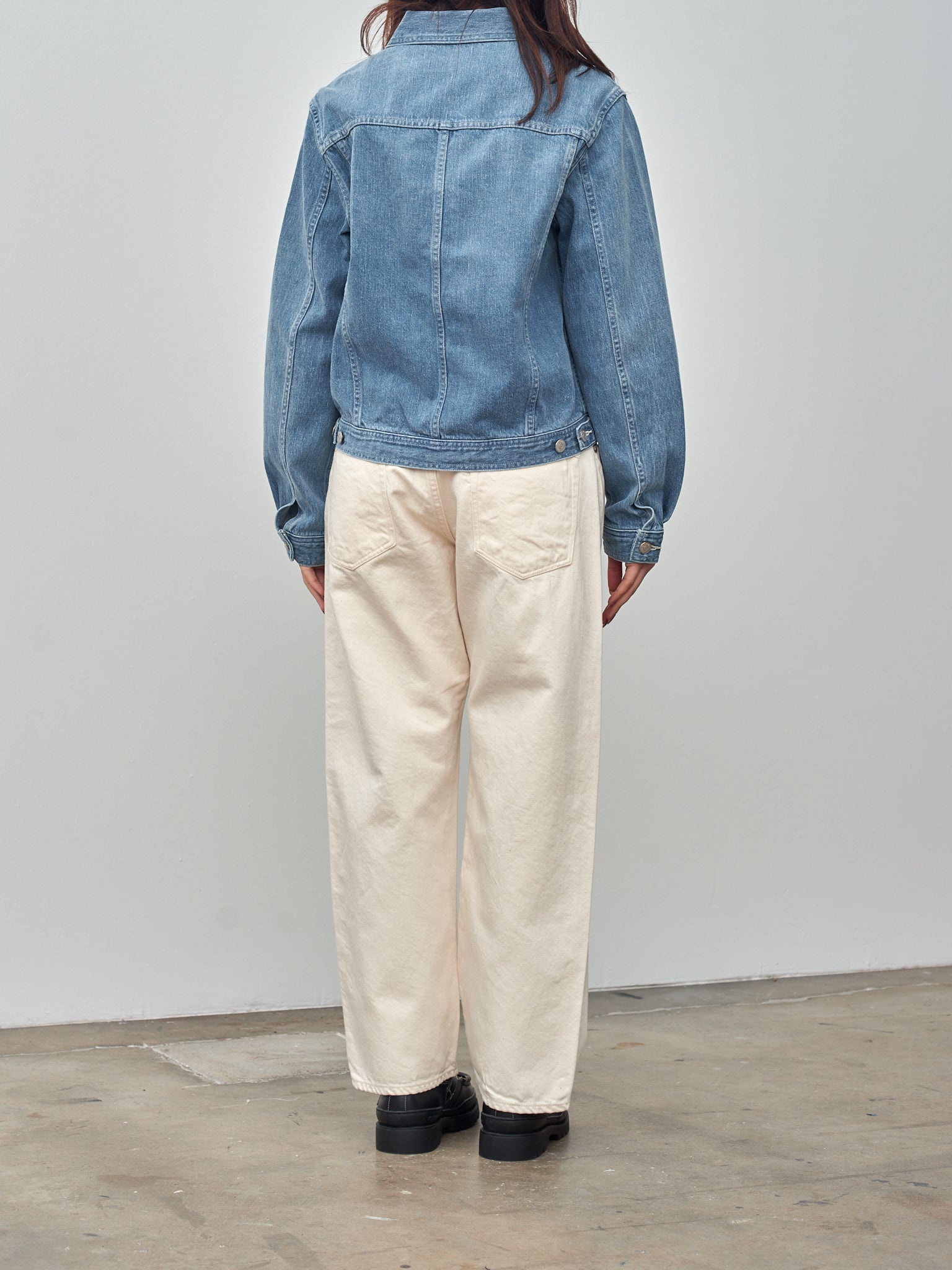 Selvedge Faded Light Denim Blouson - Light Indigo - 4