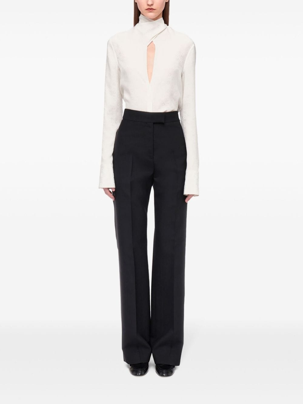press-crease high-rise trousers - 2