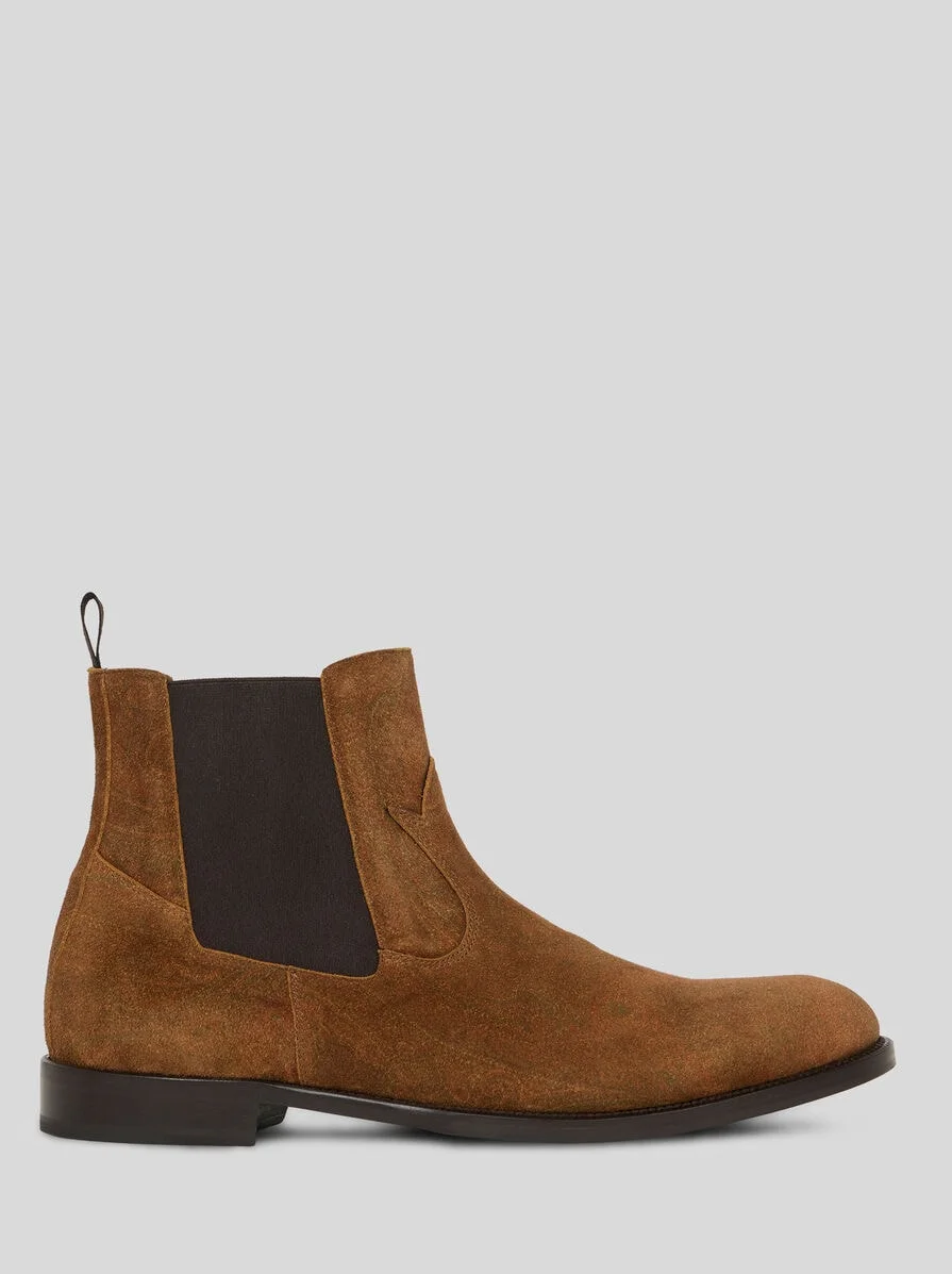 SUEDE CHELSEA ANKLE BOOTS WITH ARNICA MOTIF - 1