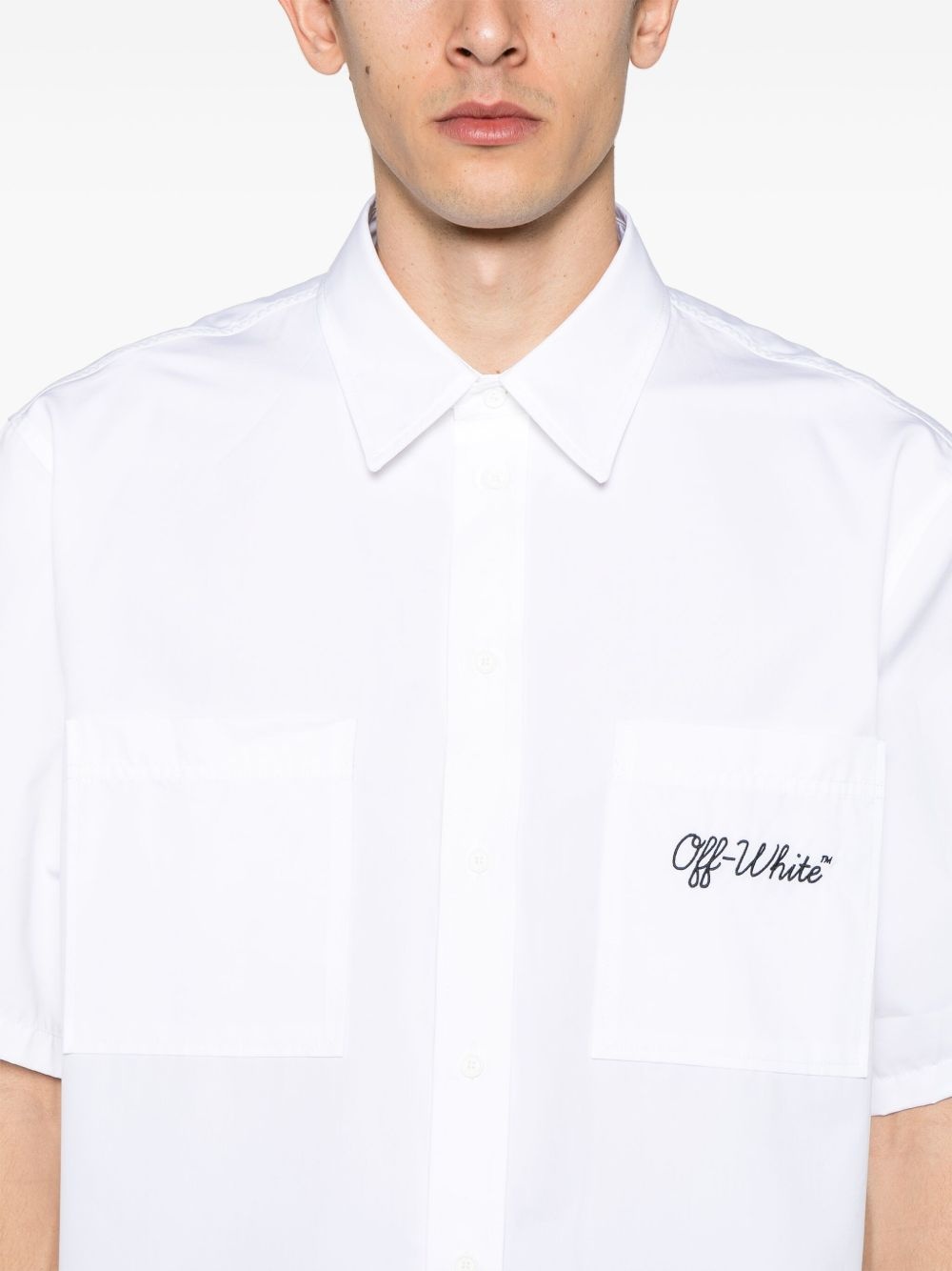 logo-embroidered shirt - 5