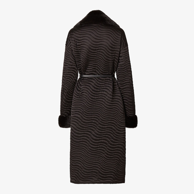 Coat Black satin and mink coat 2