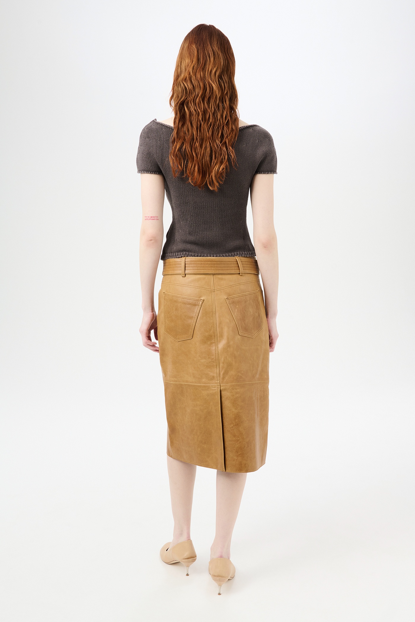 Workwear Skirt Burnt Sugar Leather - 6
