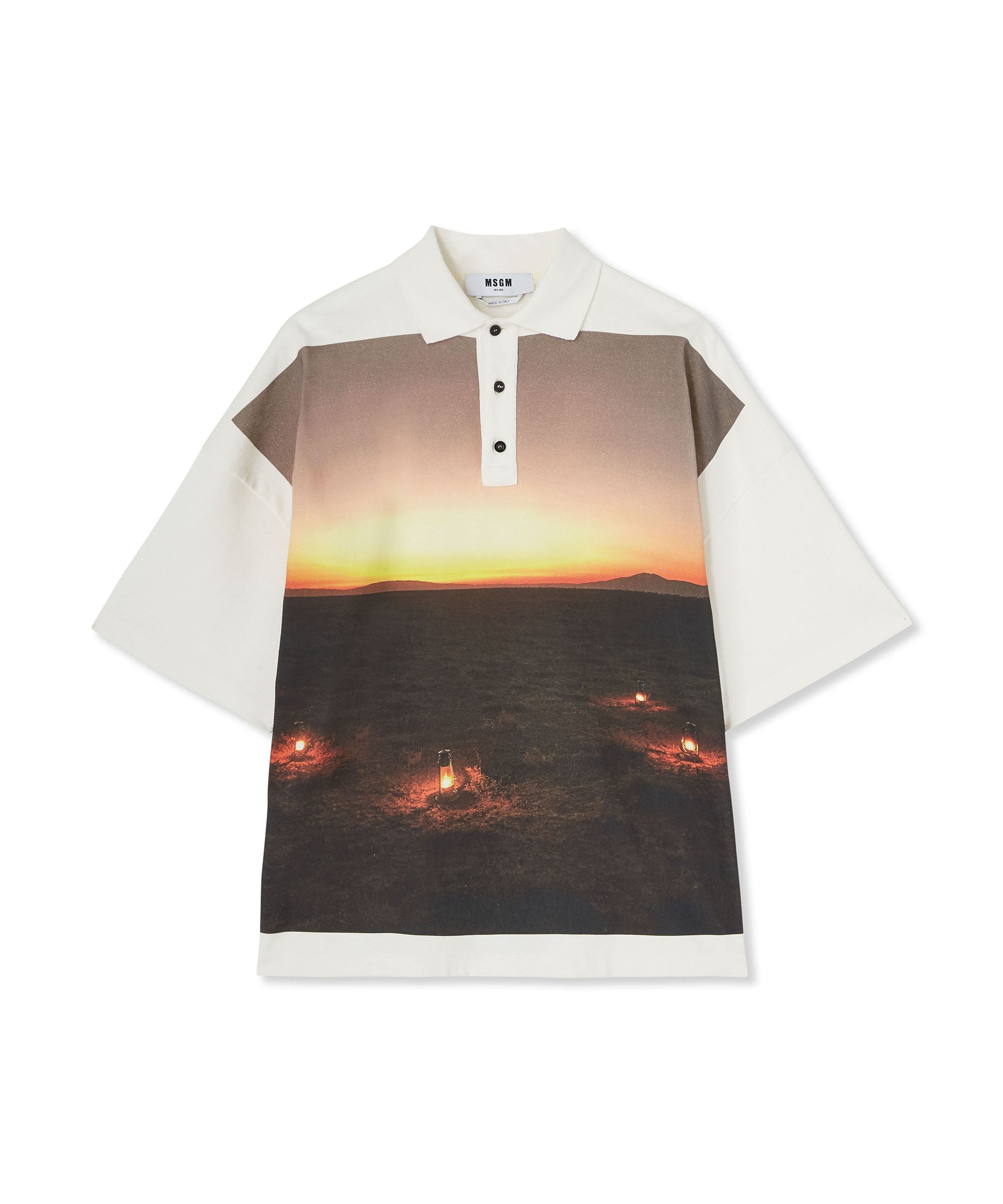 Polo shirt with "Tanzanian gaze torch" graphic - 1