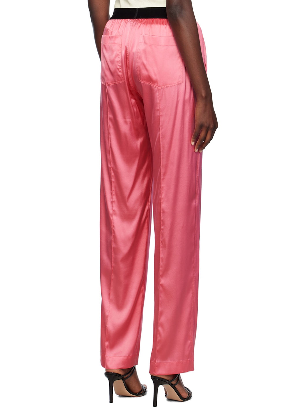 Pink Stretch Silk Pyjama Pants - 3